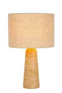 Tischleuchte Lucide NIMUE Taupe aus Travertin und Leinen 05556/81/41 small 0