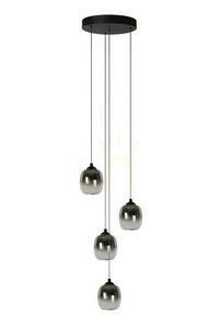 Pendelleuchte Lucide TAMINO 4-flammig schwarz Metall Glas 74419/20/30 small 1