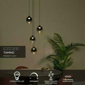 Pendelleuchte Lucide TAMINO 4-flammig schwarz Metall Glas 74419/20/30 small 2