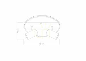 Deckenleuchte Zuma Line VIENNA CL231045, Schwarz-Gold, LED-Ring und zwei Strahler small 1
