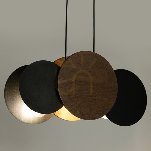 Prüfen Pendelleuchte Sigma TOLA 3xE27 schwarz Holz 40893