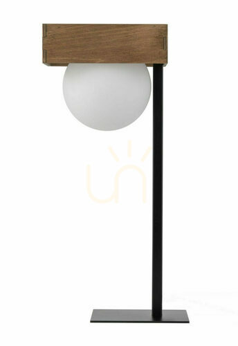 Prüfen Schreibtischlampe Sigma Bloom schwarz G9 12W Holz Stahl Glas 50366