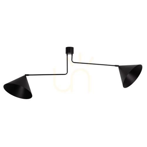 Prüfen Plafond Sigma MAGIC 2xE27 schwarz Stahl bewegliche Jalousien 40930