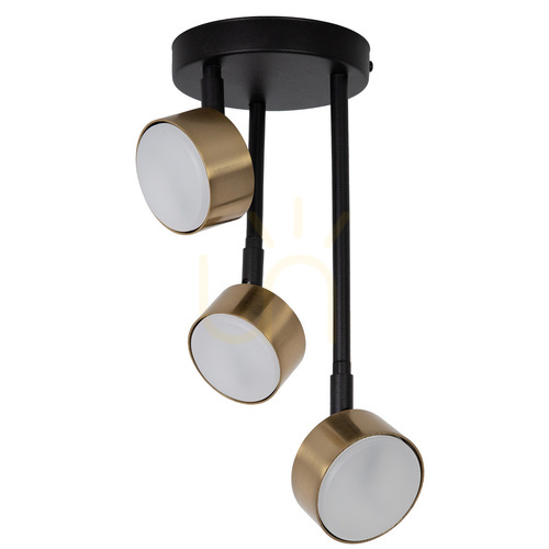 Prüfen Plafond Sigma NEMO 3xGX53 Schwarz Gold gebürstet 41088