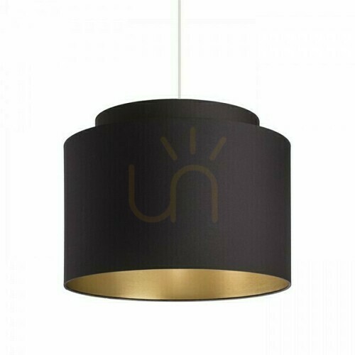 Prüfen Schirm, Lampenschirm Double 40/30 Polycotton Schwarz/Weiß PVC Max. 23 W