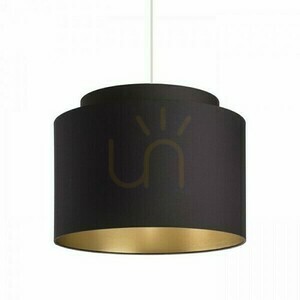 Schirm, Lampenschirm Double 40/30 Polycotton Schwarz/Weiß PVC Max. 23 W small 0