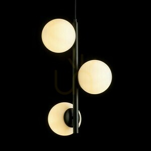 Etheria Pendelleuchte Schwarz Opal Glas 230 V Led E27 3x11 W. small 3