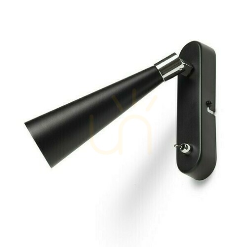 Prüfen Wandleuchte Alexis Schwarz Chrom 230 V Led Gu10 5 Watt.