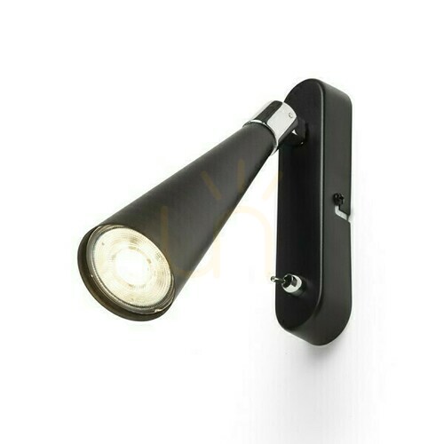 Prüfen Wandleuchte Alexis Schwarz Chrom 230 V Led Gu10 5 Watt.