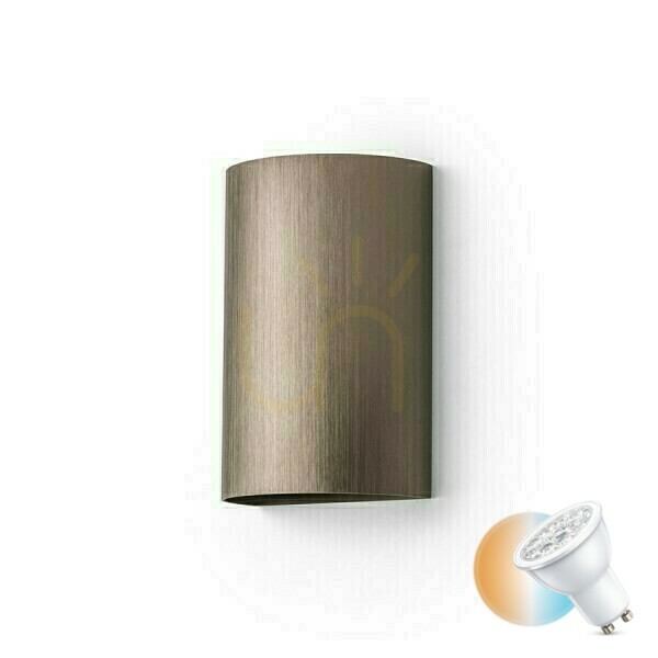 Wall lamp Capri R Brushed Bronze 230 V Led Gu10 2x9 W.