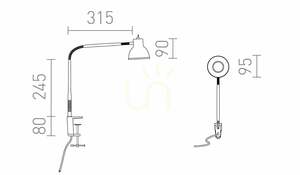 Rendl HARMONY R14377 Schreibtisch-Klemmleuchte schwarz, GU10 max. 8 W small 7