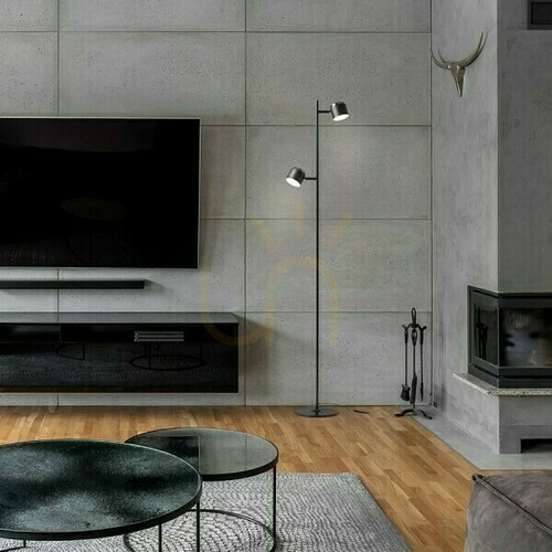 Prüfen Nova Ii Stehleuchte Schwarz Chrom/Acryl Milk 230 V Led 2x3.5 W 3000 K