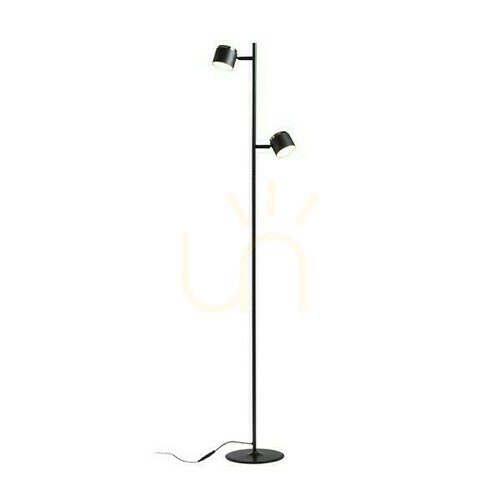 Prüfen Nova Ii Stehleuchte Schwarz Chrom/Acryl Milk 230 V Led 2x3.5 W 3000 K