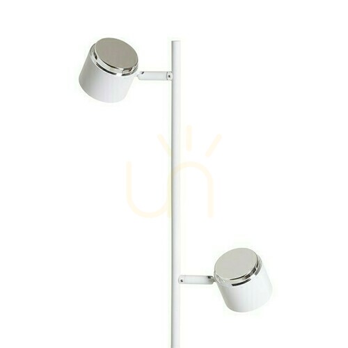 Prüfen Nova Ii Stehleuchte Weiß Chrom/Acryl Milk 230 V Led 2x3.5 W 3000 K