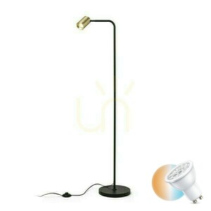 Flynn I Stehleuchte Schwarz/Messing gebürstet 230 V Led Gu10 9 W. small 0