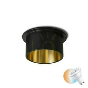 Orta Deckeneinbauleuchte Schwarz/Gold 230 V Led Gu10 9 W. small 0