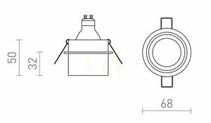 Halbeinbau-Deckenspot Rendl ORTA R14251 schwarz, GU10, Ø 6,8 cm small 3