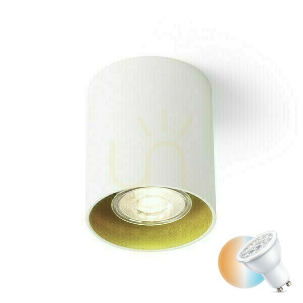 Downlight Mantova I Ceiling White/Pearl Gold 230 V Led Gu10 7 W.