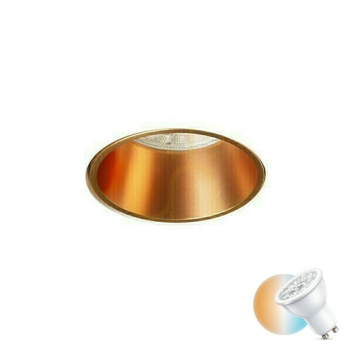Prüfen Daytona Einbauleuchte Fixed Gips/Kupfer gebürstet 230 V Led Gu10 8 Watt.
