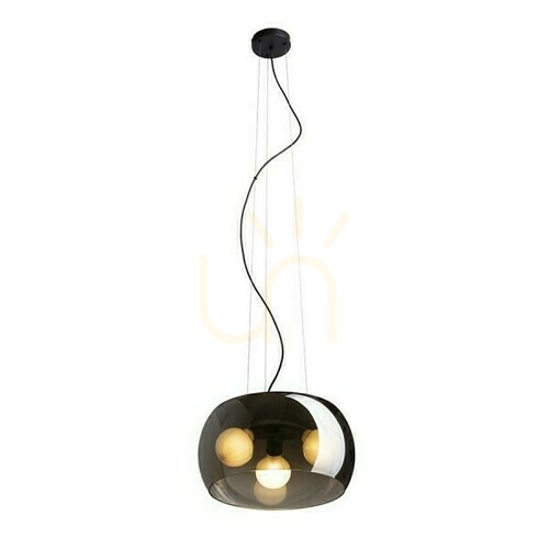 Prüfen Rendl Amanda Pendelleuchte, mattschwarz, Rauchglas, 3×E27, R14136