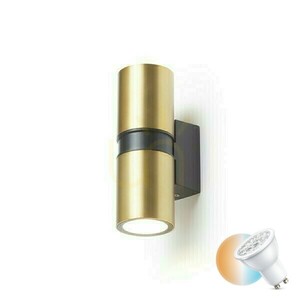 Außenwandleuchte Mano Gebürstetes Messing/Schwarz 230 V Led Gu10 2x8 W Ip54 0 Außenwandleuchte Mano Gebürstetes Messing/Schwarz 230 V Led Gu10 2x8 W Ip54 small 0