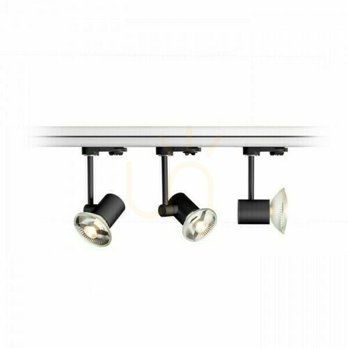 Prüfen Fax-Strahler für 3-Phasen-Schiene Schwarz 230 V Led Gu10 12 W.