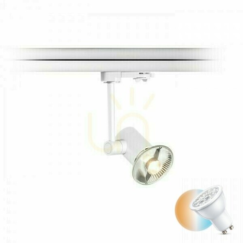 Prüfen Fax-Strahler für 3-Phasen-Schiene Weiß 230 V Led Gu10 12 W.