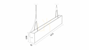 LUMINES Dulio Silberanoden-Leuchte. 4000K 120cm small 1