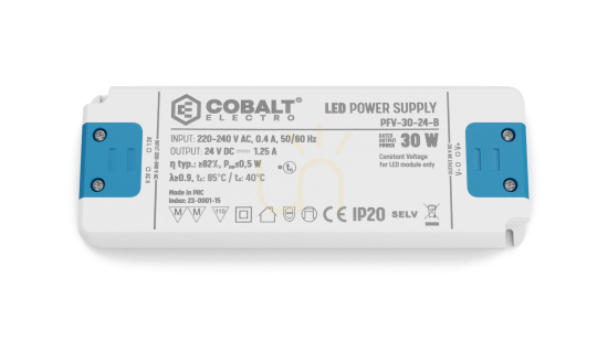 CobaltElectro PFV 24V 30W IP20 B LED Power Supply.