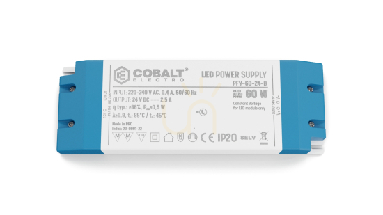 CobaltElectro PFV 24V 60W IP20 B LED Power Supply.