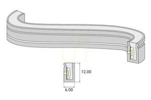 LED-Neon Bergmen Flex HXS rot 620 nm, 24 V, 10 W/m, 1 m small 3