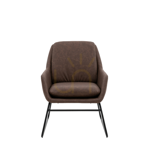 Prüfen Stuhl Gallery Direct Funton braun Retro mit Metallgestell PU 63,5 x 88,5 x 83,5 cm
