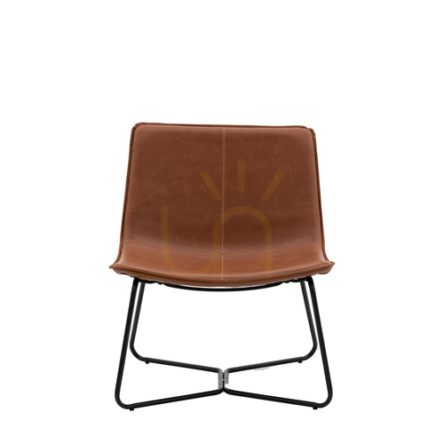 Prüfen Lounge Chair Gallery Direct Hawking Braun Kunstleder Metallgestell 65,5x67,5x75,5 cm