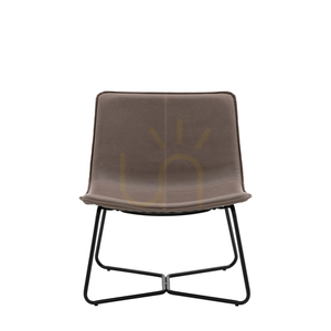 Gallery Direct Hawking Lounge-Sessel Ember aus Kunstleder mit schwarzem Metallgestell small 0
