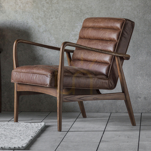 Sessel Datsun aus braunem Vintage-Leder 70 × 76 × 80 cm – Gallery Direct small 1