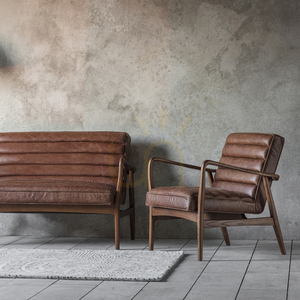 Sessel Datsun aus braunem Vintage-Leder 70 × 76 × 80 cm – Gallery Direct small 2