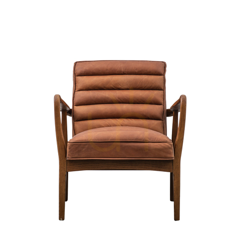Prüfen Sessel Datsun aus braunem Vintage-Leder 70 × 76 × 80 cm – Gallery Direct