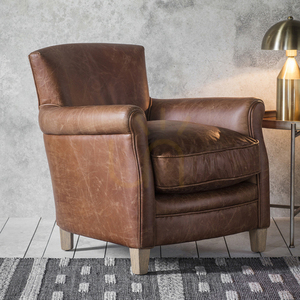 Sessel Gallery Direct Paddington Vintage Braun Leder Esche 75x86x81 cm small 4