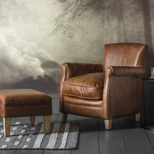 Sessel Gallery Direct Paddington Vintage Braun Leder Esche 75x86x81 cm small 5