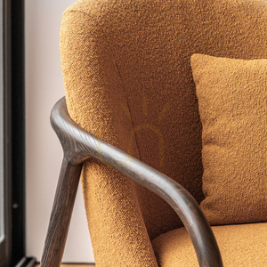 Sessel Gallery Direct Alegra ocker Mid-Century Stoff Holz 68 x 84 x 83 cm small 2