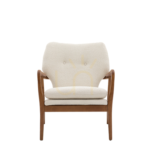 Prüfen Sessel Gallery Direct Jensen creme mit Holzrahmen 73 × 71 × 85 cm