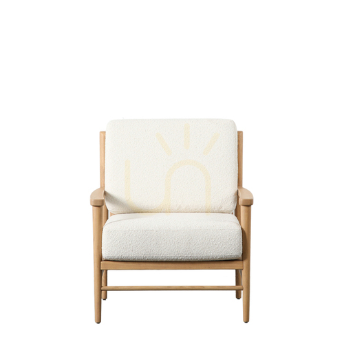 Prüfen Sessel Gallery Direct Odesa creme Rattan Eichenholz 70 x 78 x 85 cm