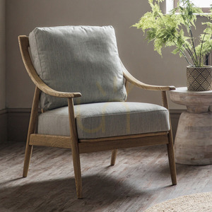 Sessel Gallery Direct Reliant aus Naturleinen und Esche 63 × 81,5 × 90 cm small 1