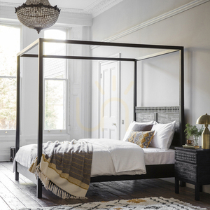 Schwarzes Himmelbett Gallery Direct Boho Boutique 180 × 200 cm small 1