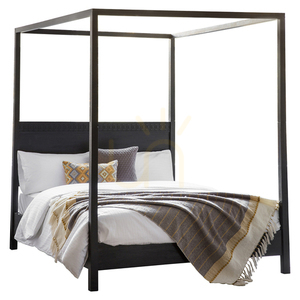 Schwarzes Himmelbett Gallery Direct Boho Boutique 180 × 200 cm small 0