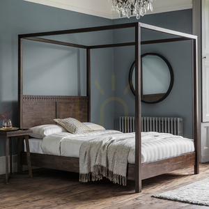 Braunes Himmelbett Gallery Direct Boho Retreat 180 × 200 cm small 1