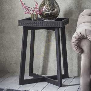 Nachttisch Gallery Direct Boho Boutique schwarz, Mango, 46 × 46 × 66,5 cm small 1