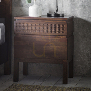 Nachttisch Gallery Direct Boho Retreat 2 Schubladen braun Mango-Holz 50x40x60 cm small 1