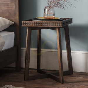 Nachttisch Gallery Direct Boho Retreat braun Mango-Mahagoni 46x46x66,5 cm small 1