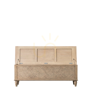 Flurbank mit Stauraum Gallery Direct Mustique 130 cm natur Mahagoni Mindi massiv small 1